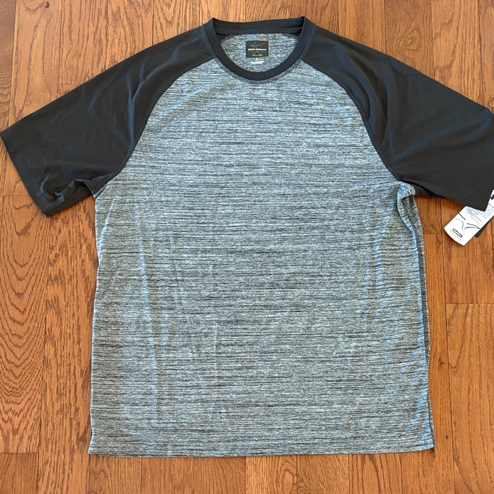 Men's Gray and Black Athletic Greg Norman Shirt